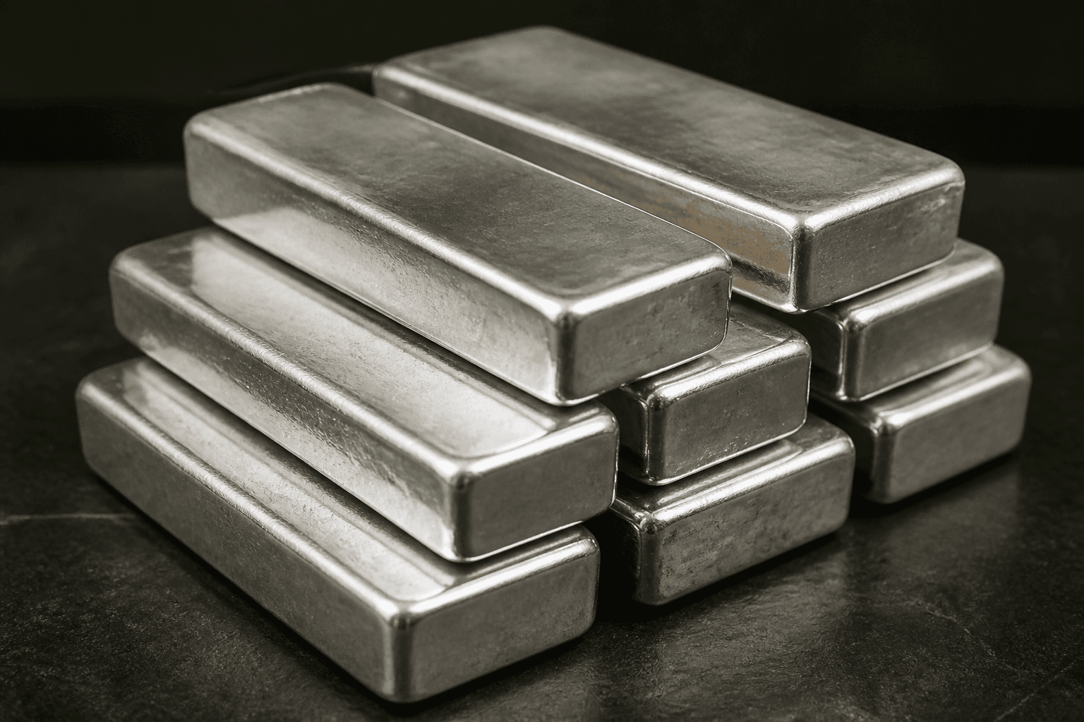 Stacked silver bars